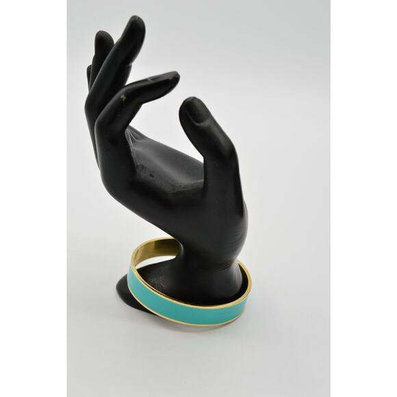 Banana Republic Statement Bracelet Bangle Gold Aqua Turquoise Blue Mint BinO - Picture 7 of 9